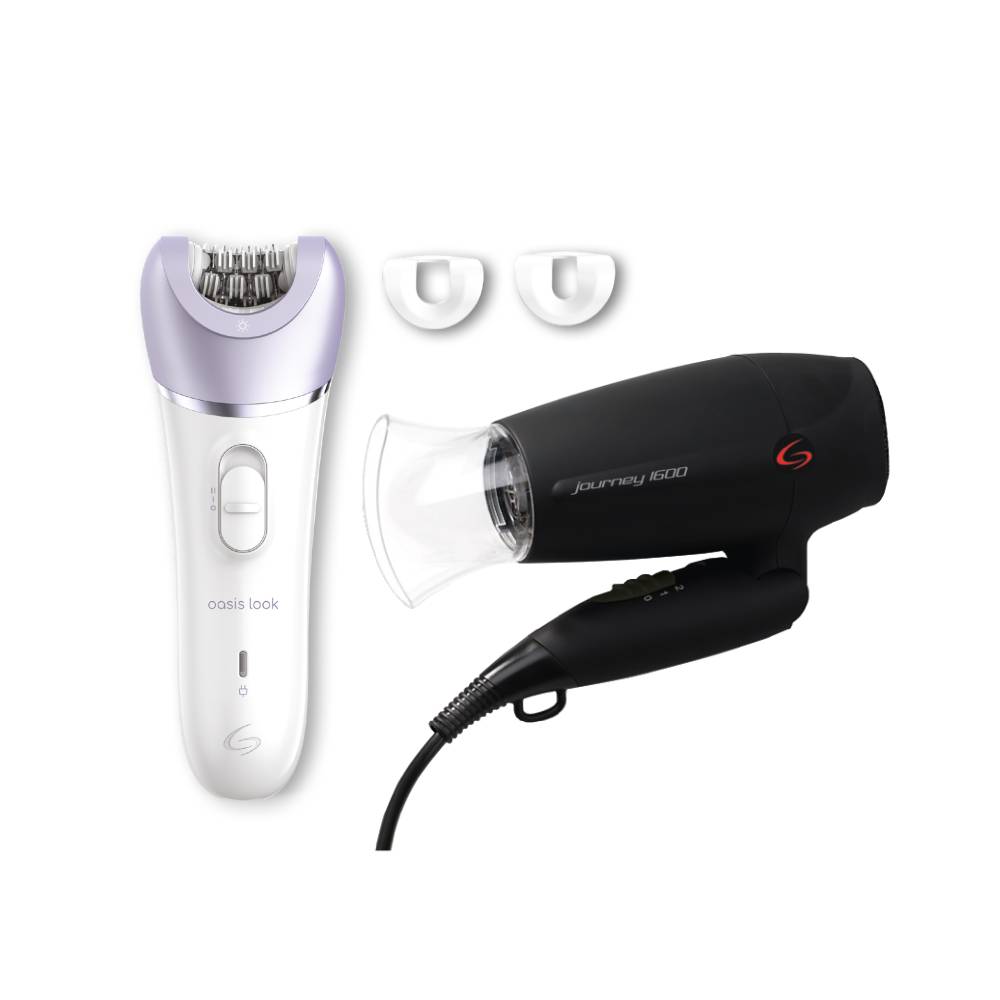 Set Ga.Ma Depiladora Oasis Look Y Secador Journey Travel Bivolt