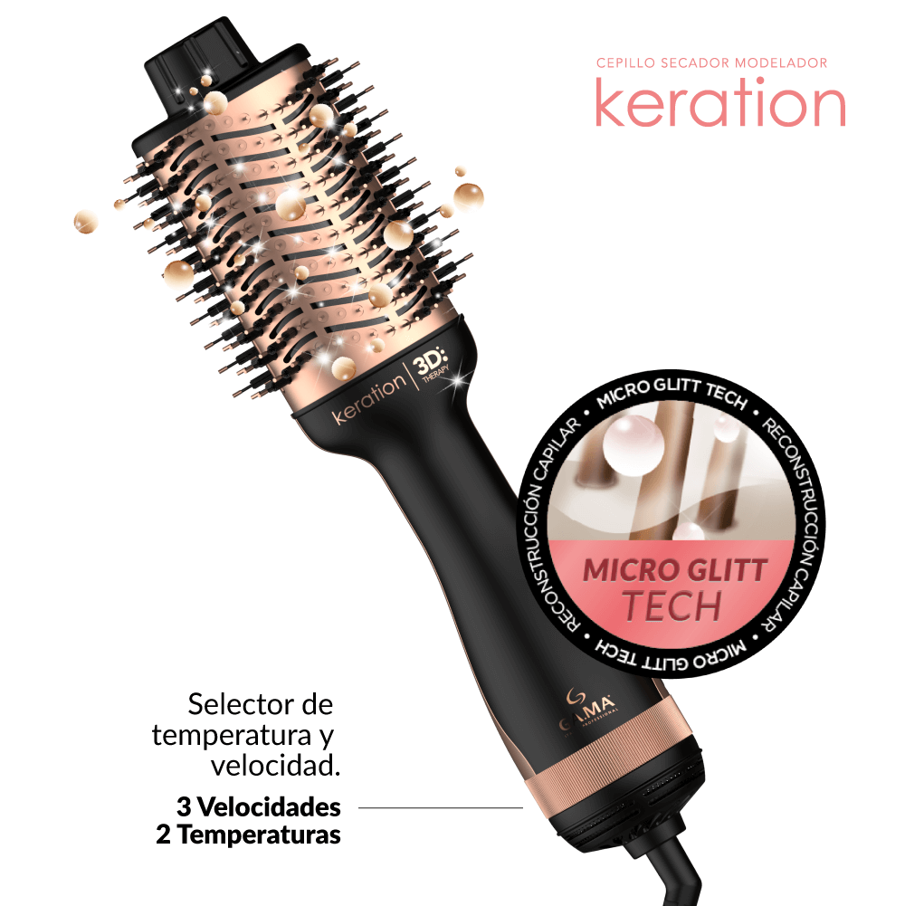 Cepillo Secador Gama Stylish Keration Brush 3D - Anti Frizz