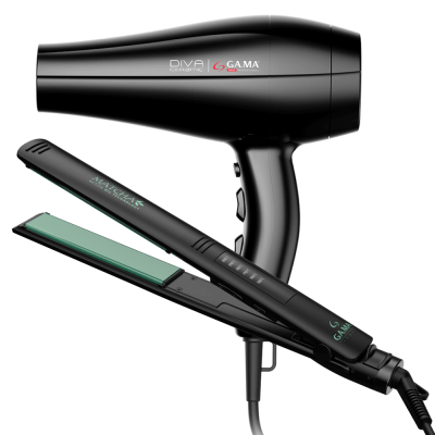 Set Ga.Ma Planchita Led Elegance Led Matcha Y Secador Diva Ion Plus 3D Therapy