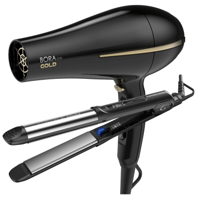 Set Ga.Ma Planchita G-Style Duo Digital Y Secador Bora Gold Ion Plus Argan Oil