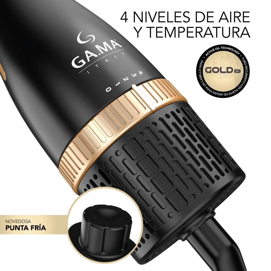 Gama Italy Cepillo Secador Modelador Multistyler Gold